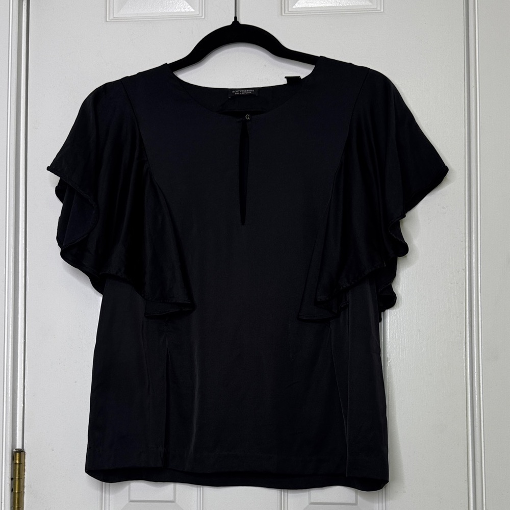Scotch & Soda Black Blouse with Flowy Sleeves